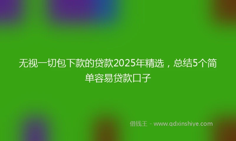 无视一切包下款的贷款2025年精选，总结5个简单容易贷款口子