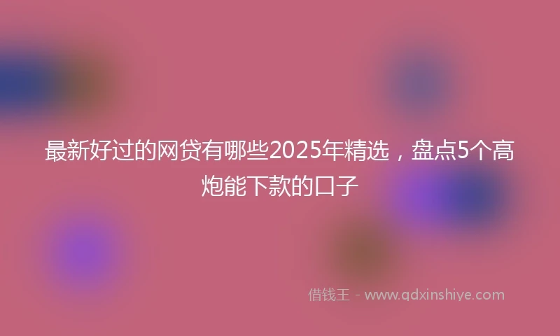 最新好过的网贷有哪些2025年精选，盘点5个高炮能下款的口子