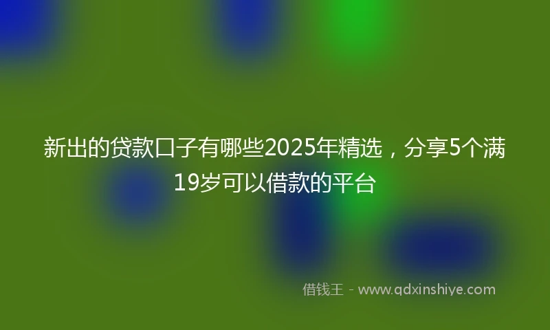 新出的贷款口子有哪些2025年精选，分享5个满19岁可以借款的平台