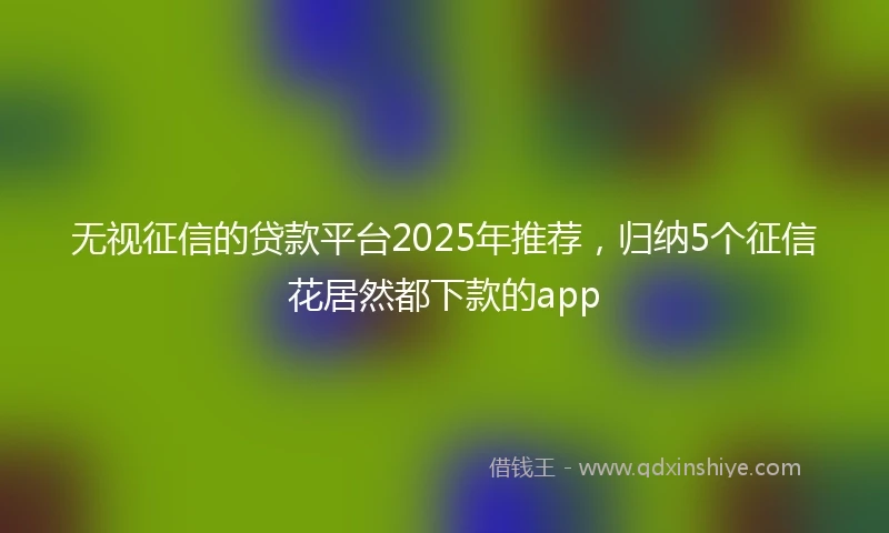 无视征信的贷款平台2025年推荐，归纳5个征信花居然都下款的app