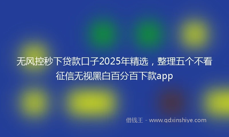 无风控秒下贷款口子2025年精选，整理五个不看征信无视黑白百分百下款app