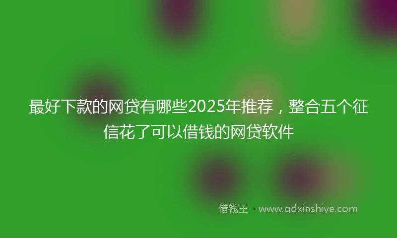 最好下款的网贷有哪些2025年推荐，整合五个征信花了可以借钱的网贷软件