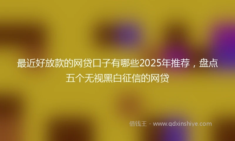 最近好放款的网贷口子有哪些2025年推荐,盘点五个无视黑白征信的网贷