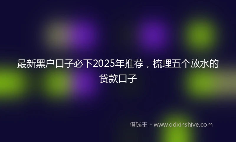 最新黑户口子必下2025年推荐，梳理五个放水的贷款口子