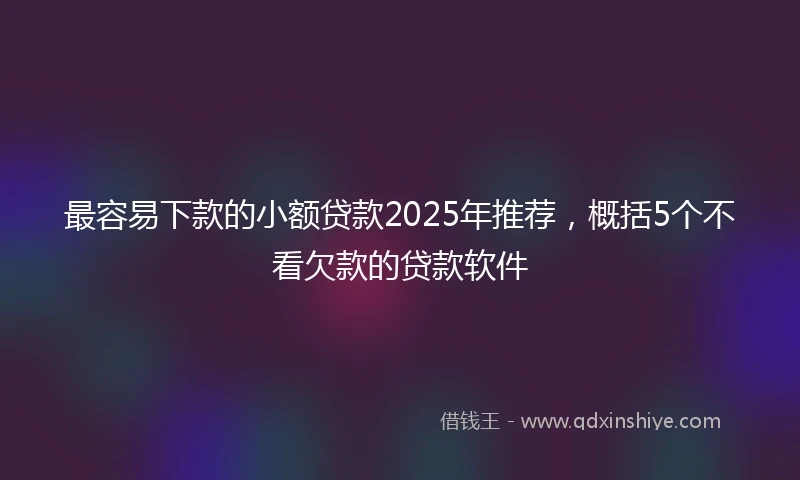 最容易下款的小额贷款2025年推荐，概括5个不看欠款的贷款软件
