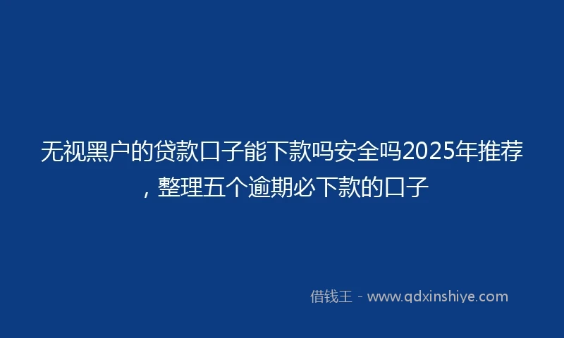 无视黑户的贷款口子能下款吗安全吗2025年推荐,整理五个逾期必下款的口子