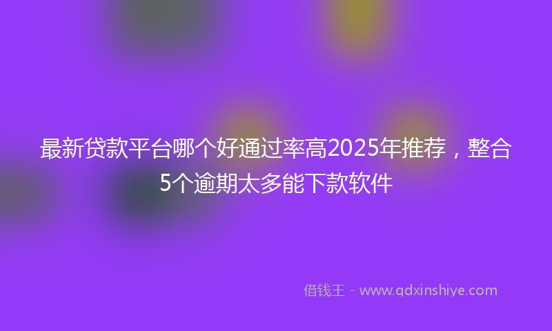 最新贷款平台哪个好通过率高2025年推荐，整合5个逾期太多能下款软件