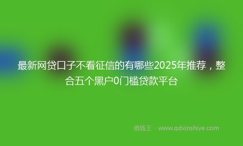 最新网贷口子不看征信的有哪些2025年推荐，整合五个黑户0门槛贷款平台