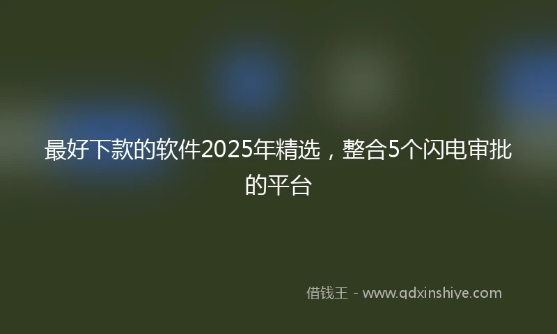 最好下款的软件2025年精选，整合5个闪电审批的平台