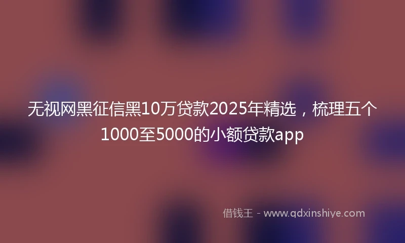 无视网黑征信黑10万贷款2025年精选，梳理五个1000至5000的小额贷款app