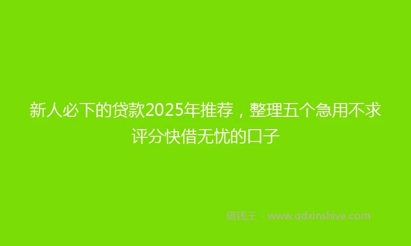 新人必下的贷款2025年推荐，整理五个急用不求评分快借无忧的口子
