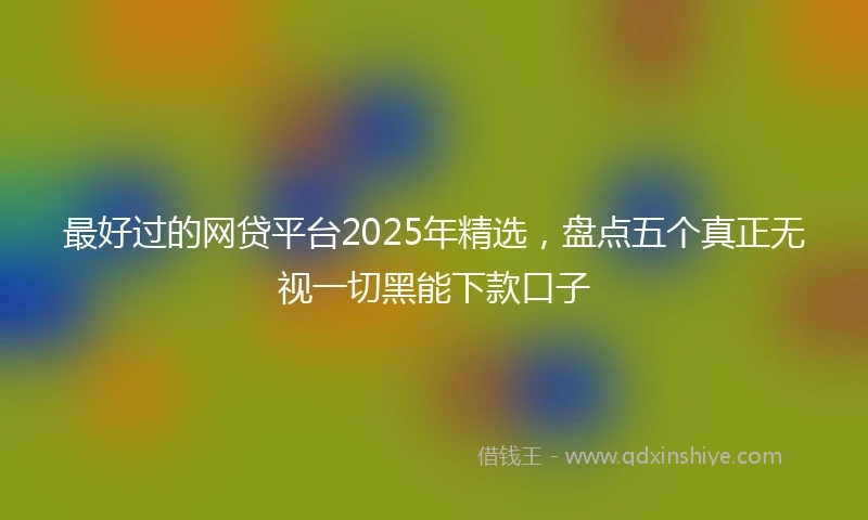 最好过的网贷平台2025年精选，盘点五个真正无视一切黑能下款口子