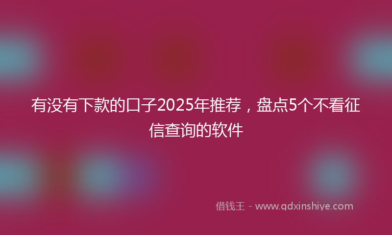 有没有下款的口子2025年推荐，盘点5个不看征信查询的软件