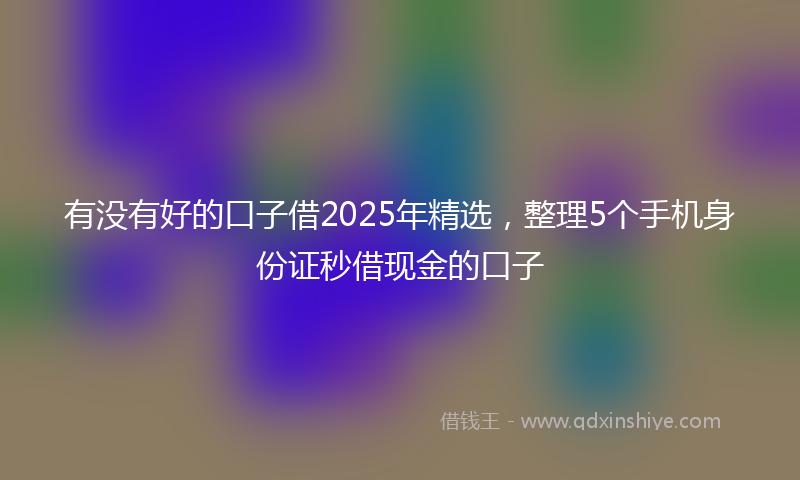有没有好的口子借2025年精选，整理5个手机身份证秒借现金的口子