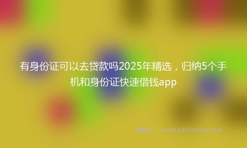 有身份证可以去贷款吗2025年精选，归纳5个手机和身份证快速借钱app
