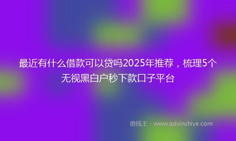 最近有什么借款可以贷吗2025年推荐,梳理5个无视黑白户秒下款口子平台