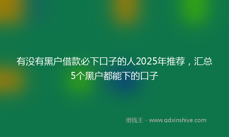 有没有黑户借款必下口子的人2025年推荐，汇总5个黑户都能下的口子
