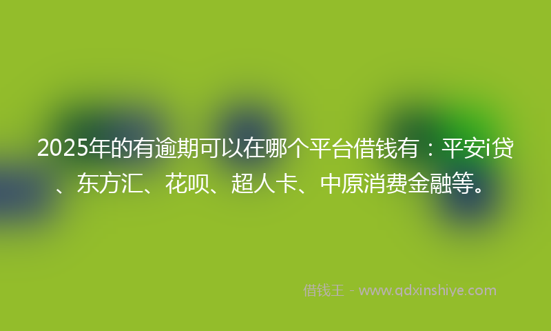 2025年的有逾期可以在哪个平台借钱有：平安i贷、东方汇、花呗、超人卡、中原消费金融等。