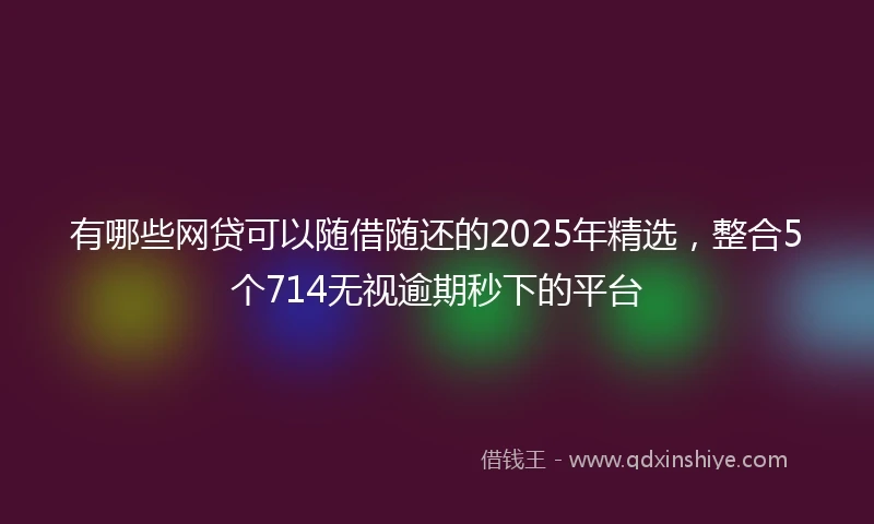 有哪些网贷可以随借随还的2025年精选，整合5个714无视逾期秒下的平台