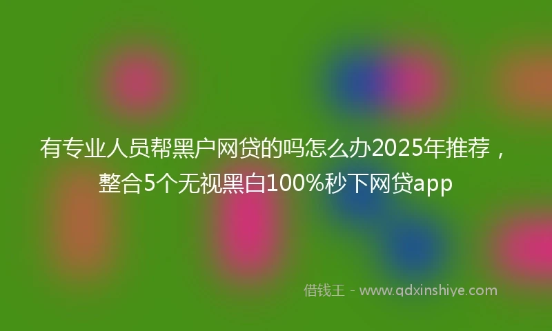有专业人员帮黑户网贷的吗怎么办2025年推荐，整合5个无视黑白100%秒下网贷app