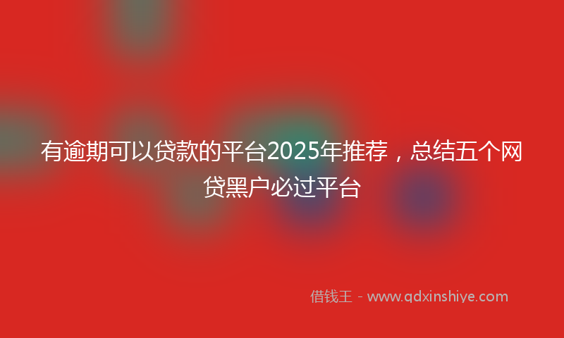 有逾期可以贷款的平台2025年推荐，总结五个网贷黑户必过平台
