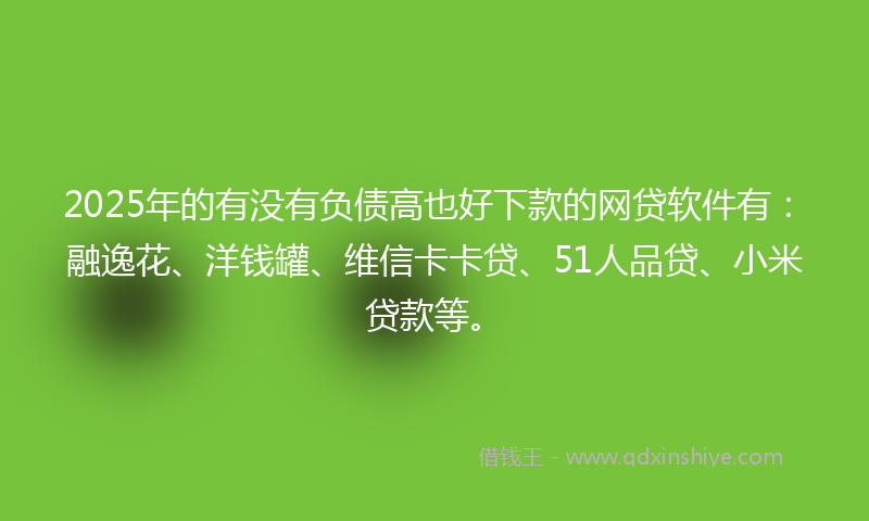 2025年的有没有负债高也好下款的网贷软件有：融逸花、洋钱罐、维信卡卡贷、51人品贷、小米贷款等。