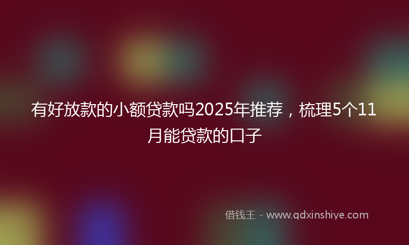 有好放款的小额贷款吗2025年推荐，梳理5个11月能贷款的口子