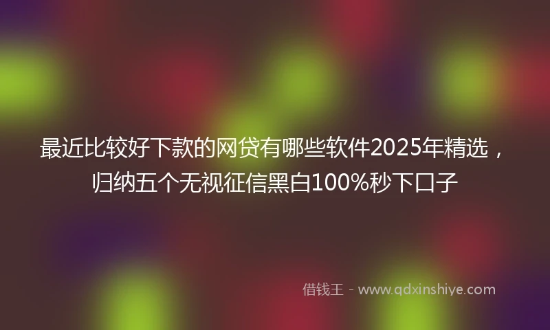 最近比较好下款的网贷有哪些软件2025年精选，归纳五个无视征信黑白100%秒下口子