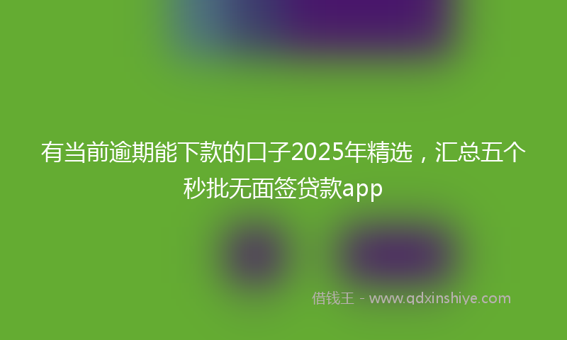 有当前逾期能下款的口子2025年精选，汇总五个秒批无面签贷款app