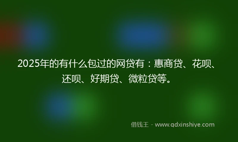 2025年的有什么包过的网贷有：惠商贷、花呗、还呗、好期贷、微粒贷等。