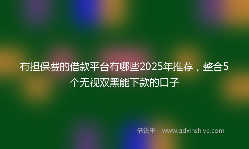 有担保费的借款平台有哪些2025年推荐，整合5个无视双黑能下款的口子
