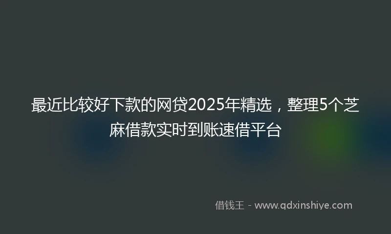 最近比较好下款的网贷2025年精选,整理5个芝麻借款实时到账速借平台