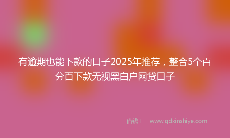 有逾期也能下款的口子2025年推荐，整合5个百分百下款无视黑白户网贷口子
