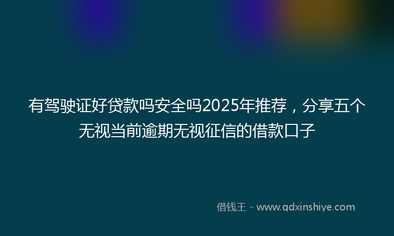 有驾驶证好贷款吗安全吗2025年推荐，分享五个无视当前逾期无视征信的借款口子