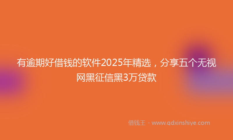 有逾期好借钱的软件2025年精选，分享五个无视网黑征信黑3万贷款