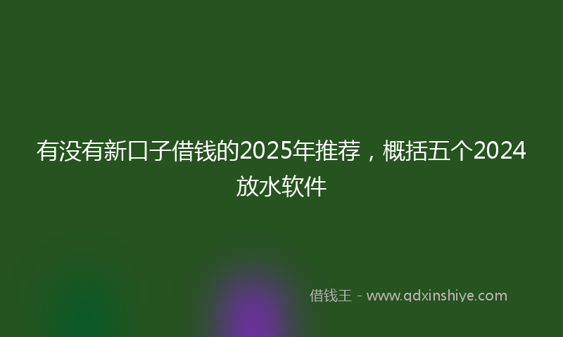有没有新口子借钱的2025年推荐，概括五个2024放水软件
