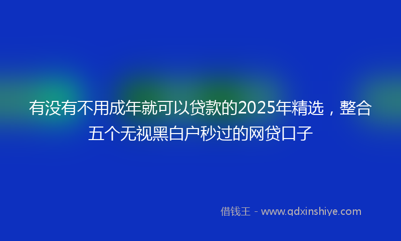 有没有不用成年就可以贷款的2025年精选，整合五个无视黑白户秒过的网贷口子