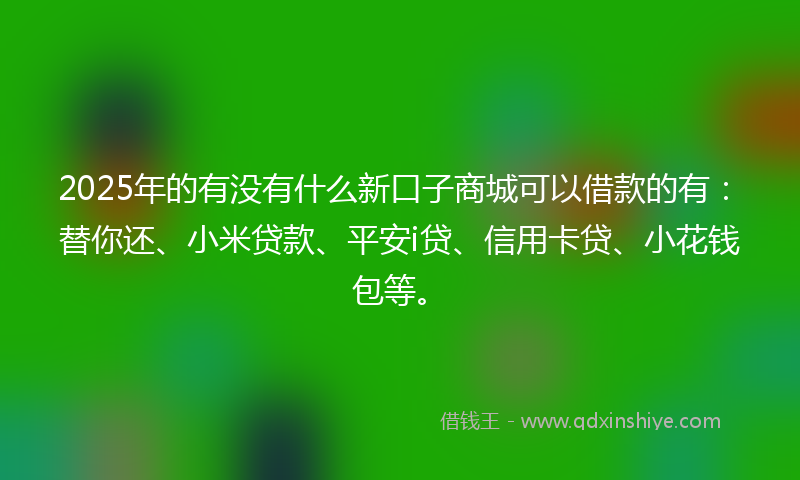 2025年的有没有什么新口子商城可以借款的有：替你还、小米贷款、平安i贷、信用卡贷、小花钱包等。