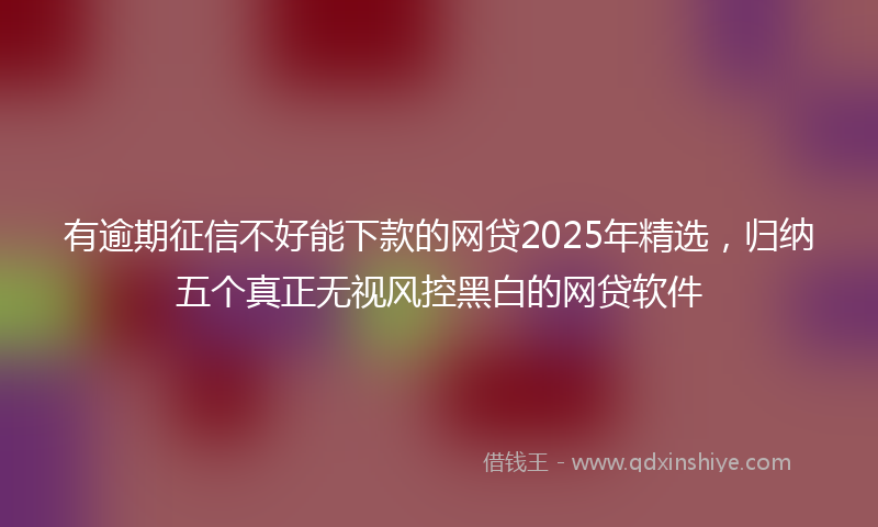 有逾期征信不好能下款的网贷2025年精选，归纳五个真正无视风控黑白的网贷软件