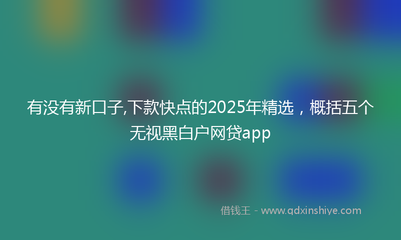 有没有新口子,下款快点的2025年精选，概括五个无视黑白户网贷app