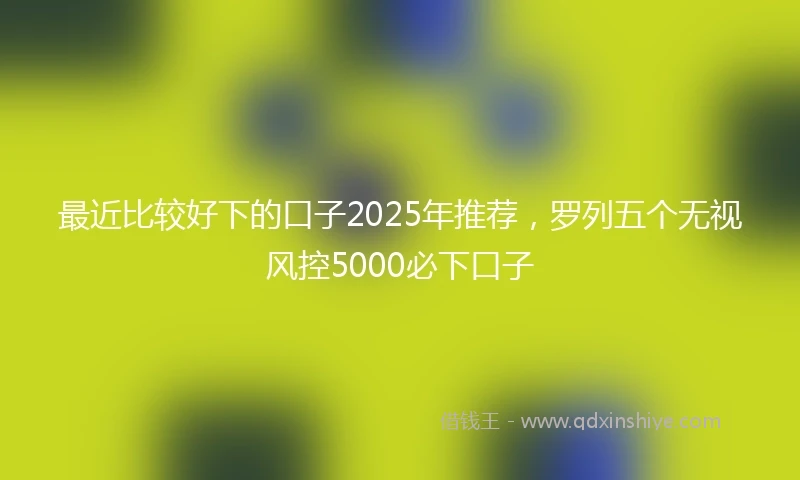 最近比较好下的口子2025年推荐，罗列五个无视风控5000必下口子