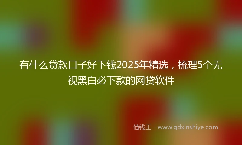 有什么贷款口子好下钱2025年精选，梳理5个无视黑白必下款的网贷软件