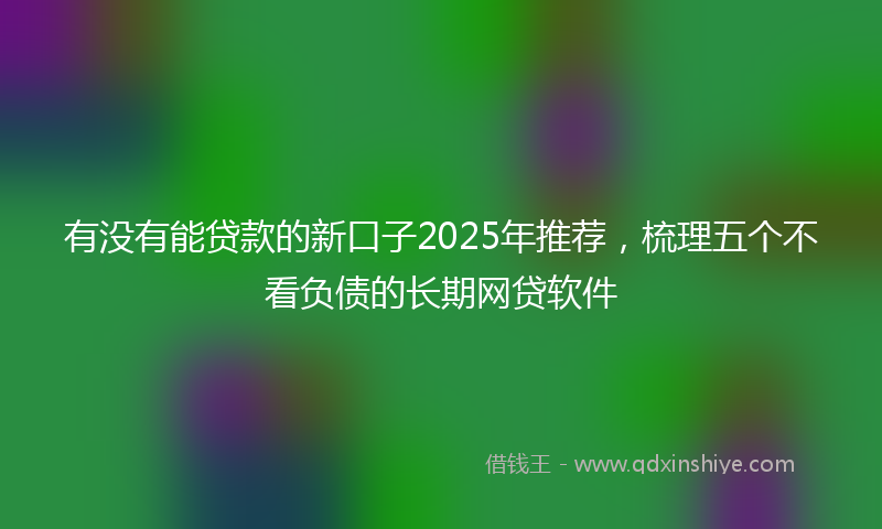 有没有能贷款的新口子2025年推荐，梳理五个不看负债的长期网贷软件