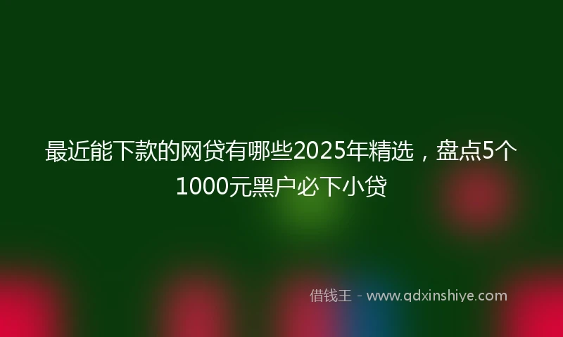 最近能下款的网贷有哪些2025年精选，盘点5个1000元黑户必下小贷
