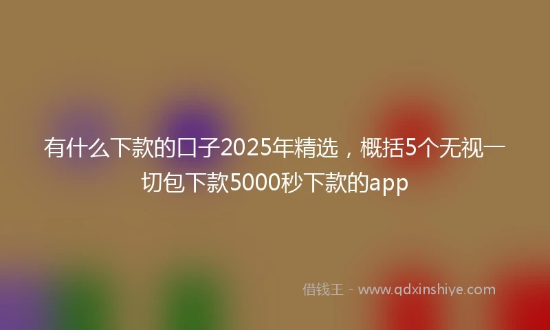 有什么下款的口子2025年精选，概括5个无视一切包下款5000秒下款的app