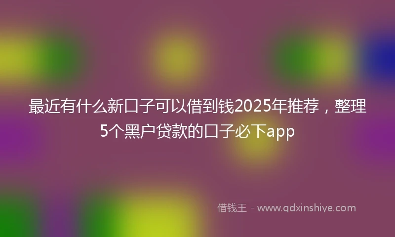 最近有什么新口子可以借到钱2025年推荐,整理5个黑户贷款的口子必下app