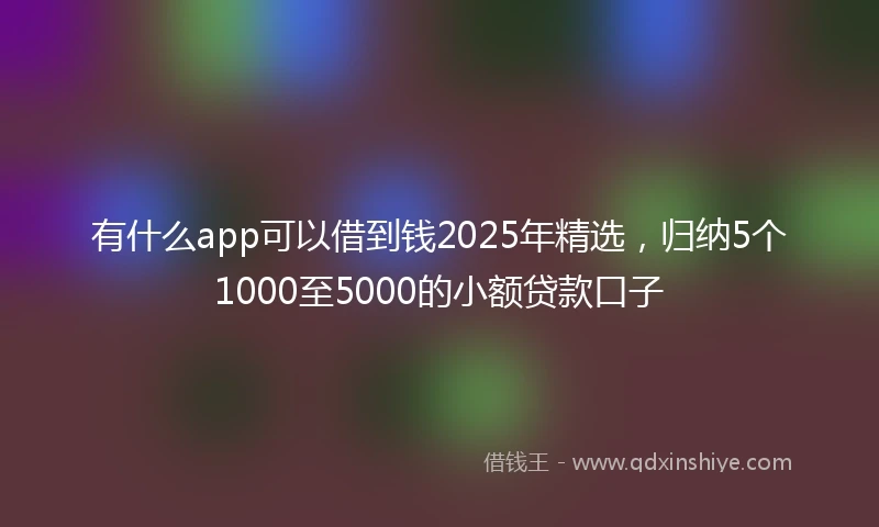 有什么app可以借到钱2025年精选，归纳5个1000至5000的小额贷款口子
