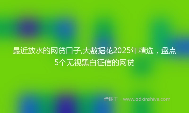 最近放水的网贷口子,大数据花2025年精选，盘点5个无视黑白征信的网贷