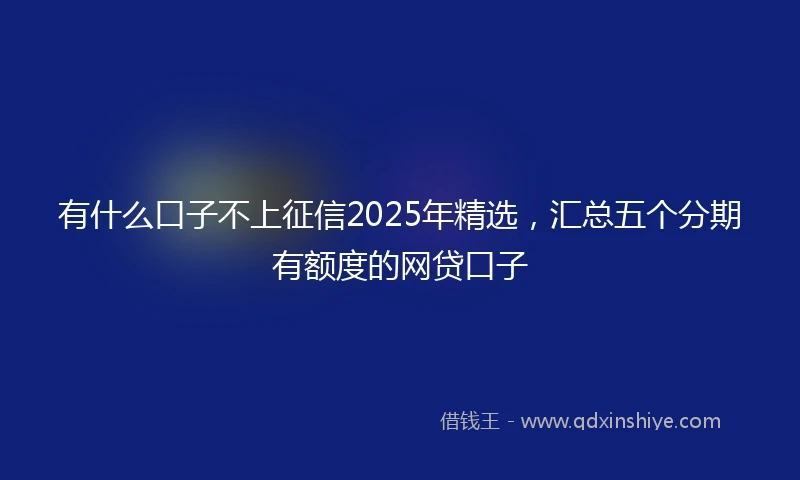 有什么口子不上征信2025年精选，汇总五个分期有额度的网贷口子