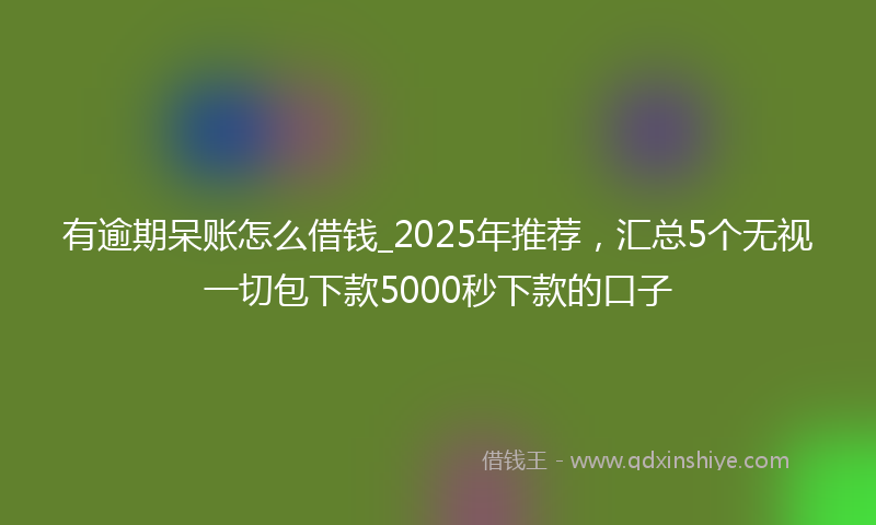 有逾期呆账怎么借钱_2025年推荐，汇总5个无视一切包下款5000秒下款的口子